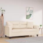 vidaXL Tweezitsbank met kussens 140 cm microvezelstof beige, Huis en Inrichting, Banken | Bankstellen, Verzenden, 150 tot 200 cm