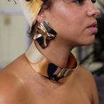 Afrikaanse stijl Choker Set / Gouden Hoge halsketting + Oorb, Sieraden, Tassen en Uiterlijk, Kettingen, Nieuw, Ophalen of Verzenden