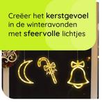 Kerstverlichting Raam Maan + Zuurstok + Kerstbel - ø18cm -, Diversen, Verzenden, Nieuw