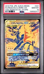 Pikachu & Zekrom GX (SM12a 221) – PSA 10, Ophalen of Verzenden, Nieuw