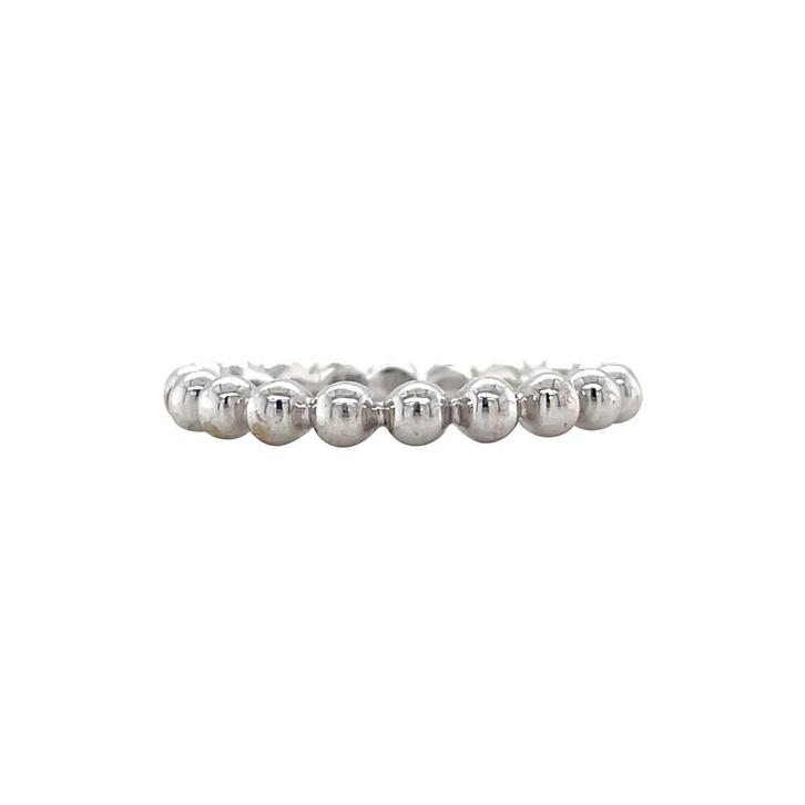 Witgouden bolletjes ring 14 karaat, Sieraden, Tassen en Uiterlijk, Ringen, Wit, Zo goed als nieuw, Goud, Verzenden