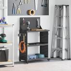 vidaXL Gereedschapswagen Zwart 65 x 35 x 111 cm Koudgewalst, Doe-het-zelf en Verbouw, Verzenden, Nieuw