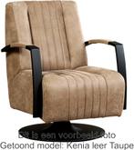 Bruine leren industriële draaifauteuils - staal zwart frame, Huis en Inrichting, Fauteuils, Nieuw, Ophalen of Verzenden, Modern