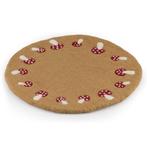 Vilt Onderzetter - Beigebruin - Paddenstoelen Rood/Wit - 35c, Ophalen of Verzenden, Nieuw