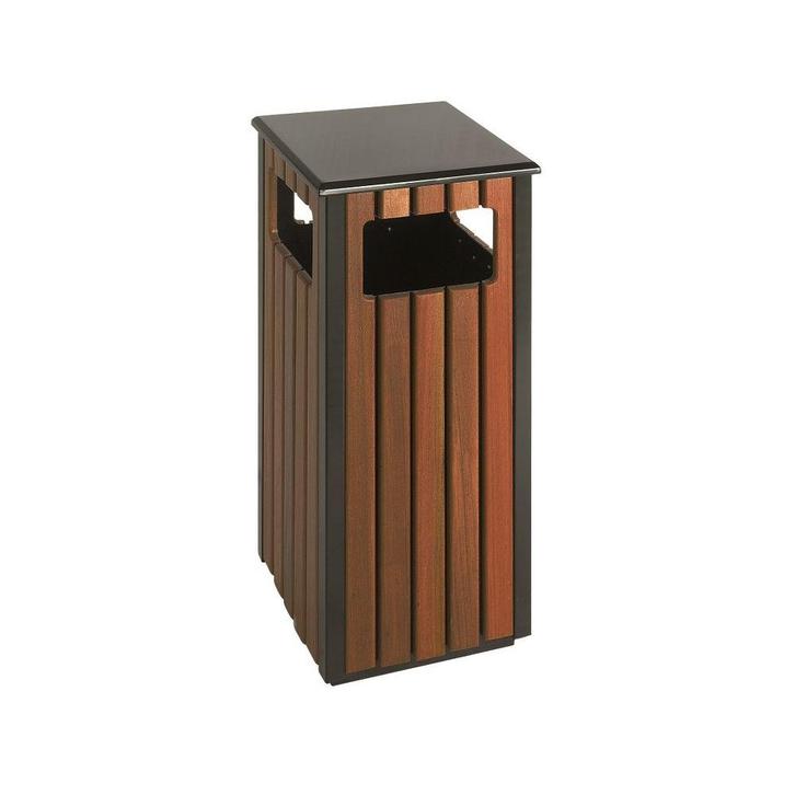Buitenafvalbak 36 ltr - Zwart/hout look, Huis en Inrichting, Woonaccessoires | Prullenbakken, Nieuw, Verzenden