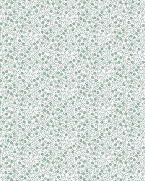 Poplin Katoen Bloemetjes Wit/Turquoise, Hobby en Vrije tijd, Stoffen en Lappen, Wit, Nieuw