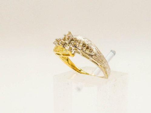 Ring - 18 karaat Geel goud, Witgoud - Diamant, Sieraden, Tassen en Uiterlijk, Ringen