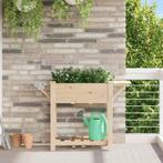 vidaXL Tuin Bloempot Beige 111 x 37 x 76.5 cm Massief, Verzenden, Nieuw, Hout, Minder dan 60 cm