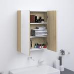 vidaXL Badkamerkast met spiegel 60x15x75 cm MDF wit en, Verzenden, Nieuw