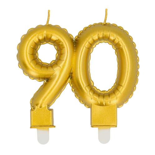 Gouden Kaars 90 Jaar 8cm, Hobby en Vrije tijd, Feestartikelen, Nieuw, Verzenden