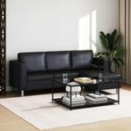 vidaXL Driezitsbank kunstleer zwart, Verzenden, 150 tot 200 cm, Leer, Driepersoons