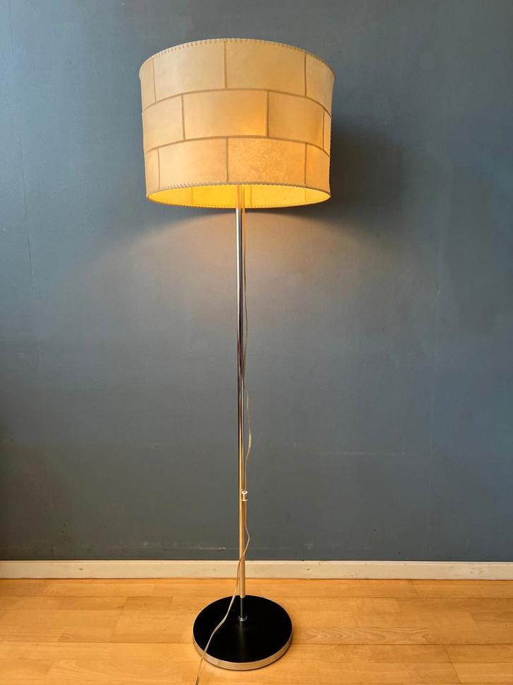 Mid Century Staff Leuchten Leather Floor Lamp, Huis en Inrichting, Lampen | Vloerlampen, Ophalen of Verzenden