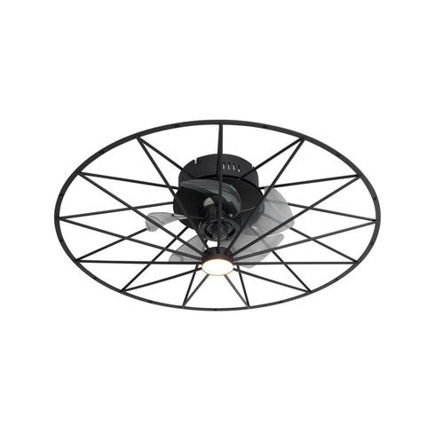 Plafondventilator zwart incl. LED met afstandsbediening -, Huis en Inrichting, Lampen | Plafondlampen, Nieuw