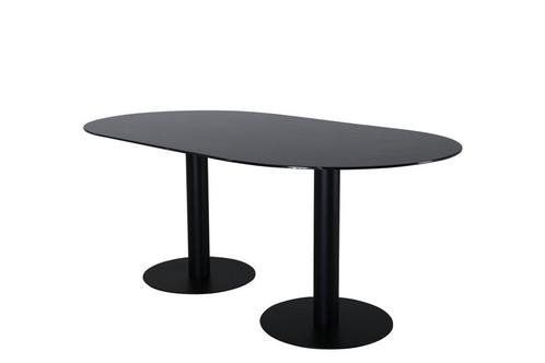 Eettafel - Ingar - 180x100 cm - Zwart - Glas - Jörn, Huis en Inrichting, Tafels | Eettafels, Nieuw, Verzenden