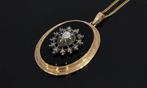 Hanger - 14 karaat Geel goud Diamant (Natuurlijk) - Onyx -