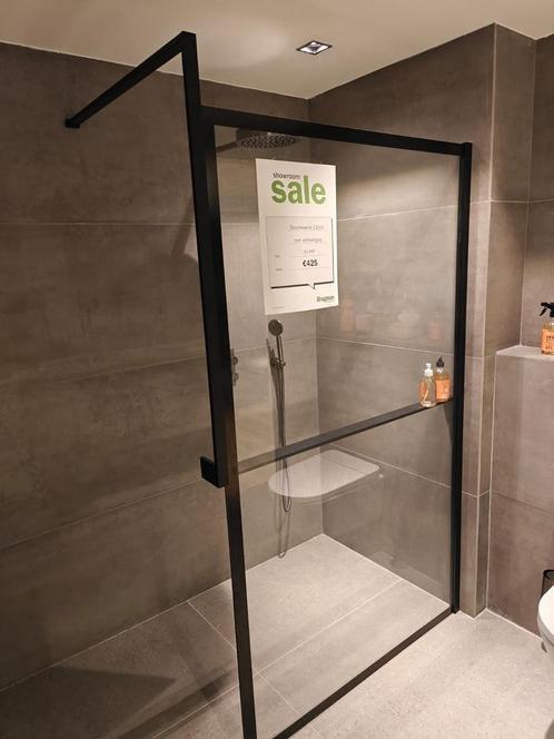Showmodel inloopdouche 120cm mat zwart - 0004, Doe-het-zelf en Verbouw, Sanitair, Douche, Nieuw, Glas, Ophalen