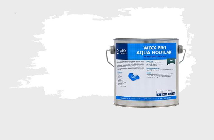 Wixx PRO Aqua Houtlak Matt Wit 5L, Doe-het-zelf en Verbouw, Verf, Beits en Lak, Lak, Wit, Nieuw, Minder dan 5 liter, Verzenden