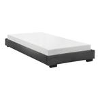 Houten bed Laag kunstleer met bedbodem 90x200 cm zwart