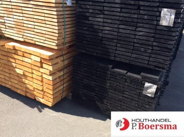 Potdekselplank - Douglas - Goedkoop - Zwart - Geimpregneerd, Tuin en Terras, Palen, Balken en Planken, 250 cm of meer, Planken