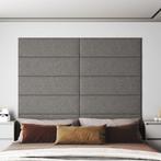 vidaXL Wandpanelen 12 st 3,24 m² 90x30 cm stof lichtgrijs, Doe-het-zelf en Verbouw, Platen en Panelen, Verzenden, Nieuw