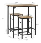 2dekans | SoBuy Bistrotafel - 3-Delig - Tafel - 2 Stoelen -, Huis en Inrichting, Stoelen, Ophalen of Verzenden, Zo goed als nieuw