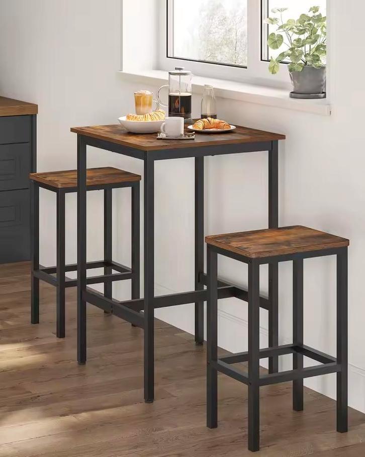 Industriële Bartafelset – Eettafel Met 2 Barkrukken Vintage, Huis en Inrichting, Tafels | Eettafels, 50 tot 100 cm, 50 tot 100 cm