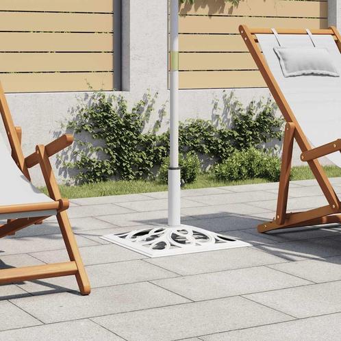 vidaXL Parasolvoet 12 kg 49 cm gietijzer wit, Tuin en Terras, Parasols, Parasolvoet, Nieuw, Minder dan 1 meter, Verzenden
