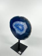 Agate with rock crystal geode on stand Geode - Hoogte: 120, Verzamelen, Mineralen en Fossielen