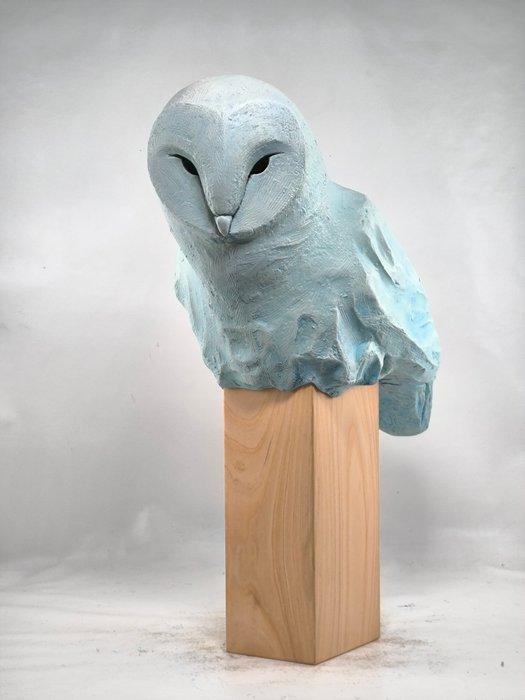 Federico Alibrio - Blue Barn owl - Skyward Gaze, Antiek en Kunst, Kunst | Designobjecten
