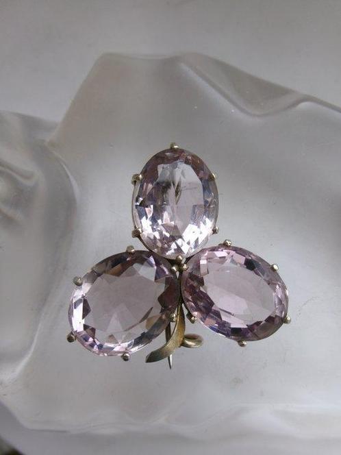 Zilver, Amethist - Broche - Art Nouveau, Antiek en Kunst, Kunst | Designobjecten