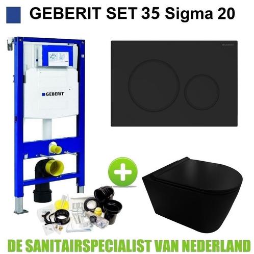 Geberit UP320 Toiletset set35 Civita Black Rimless Met Sigma, Doe-het-zelf en Verbouw, Sanitair, Overige typen, Nieuw, Ophalen of Verzenden