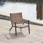 Lounge tuinstoel | Met armleuningen | Bruin | lichtgewicht