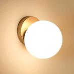 Moderne Wand en Plafondlamp E27 Glazen Bol Goud, Verzenden, Nieuw