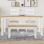 vidaXL Eettafel Panama 160x80x75 cm massief grenenhout wit, Huis en Inrichting, Tafels | Eettafels, Verzenden, Nieuw