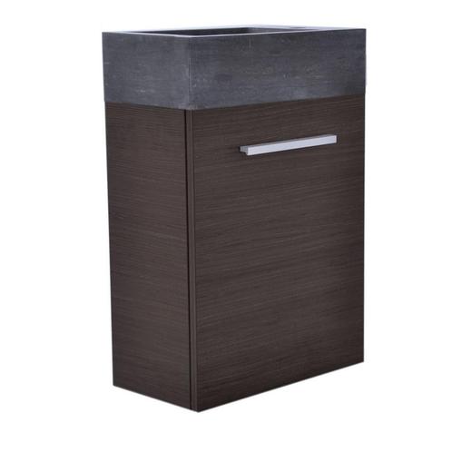 Fonteinkast Vision met Hardstenen Fontein 40cm Grey Oak, Doe-het-zelf en Verbouw, Sanitair, Bad, Nieuw, Ophalen of Verzenden