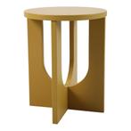 Bijzettafel Kysdajore rond 50x40 cm mosterdgeel [en.casa], Verzenden, Nieuw