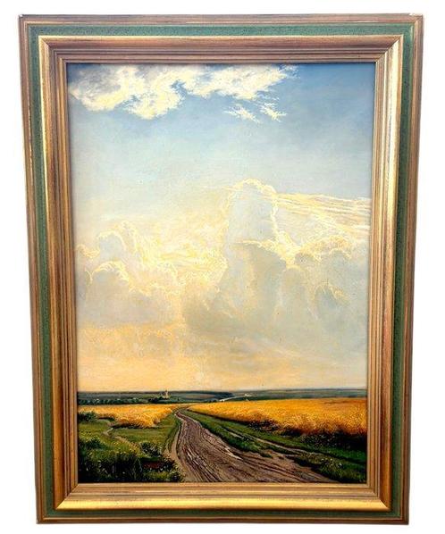 Osteuropäische Schule (XX) - Sommerlandschaft mit Feldweg, Antiek en Kunst, Kunst | Schilderijen | Klassiek