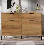 Dressoir 6 lades donker eik – industrieel sideboard 120×40×7, Huis en Inrichting, Verzenden, Nieuw