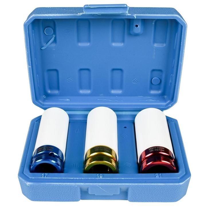 Hofftech Slag-krachtdop set - 17, 19, 21 mm - CrV staal -..., Auto diversen, Autogereedschap, Nieuw, Ophalen of Verzenden