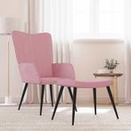 vidaXL Relaxstoel met voetenbank fluweel roze, Huis en Inrichting, Fauteuils, Verzenden, Nieuw