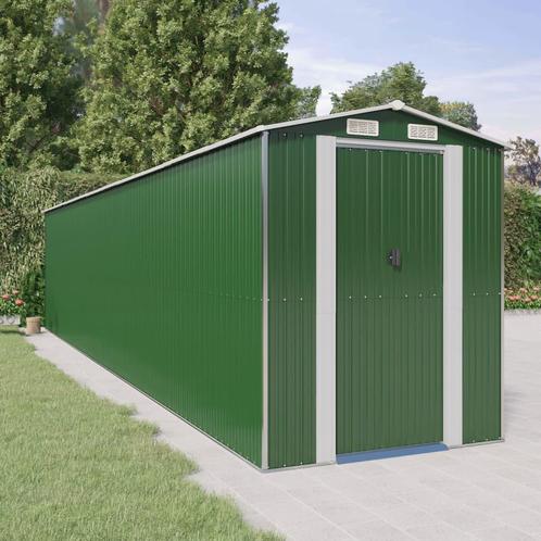 vidaXL Tuinschuur 192x938x223 cm gegalvaniseerd staal groen, Tuin en Terras, Tuinhuizen, Nieuw, Verzenden