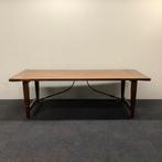 Eikenhouten tafel 243x106 cm, spaans model, Gebruikt, Ophalen of Verzenden, Bureau