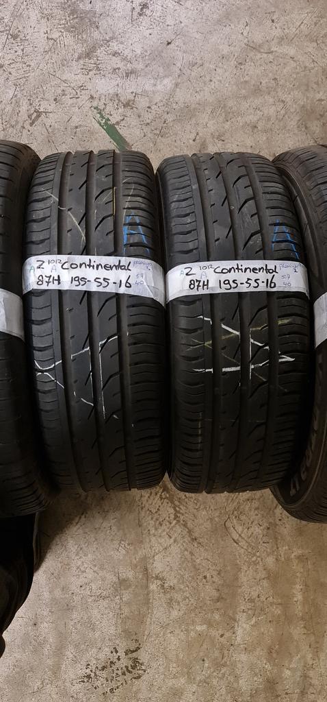 2x 195-55-16 Continental Zomer 5.7mm €30 Per Band 195 55 16, Auto-onderdelen, Banden en Velgen, 16 inch, Zomerbanden, 195 mm, Personenwagen
