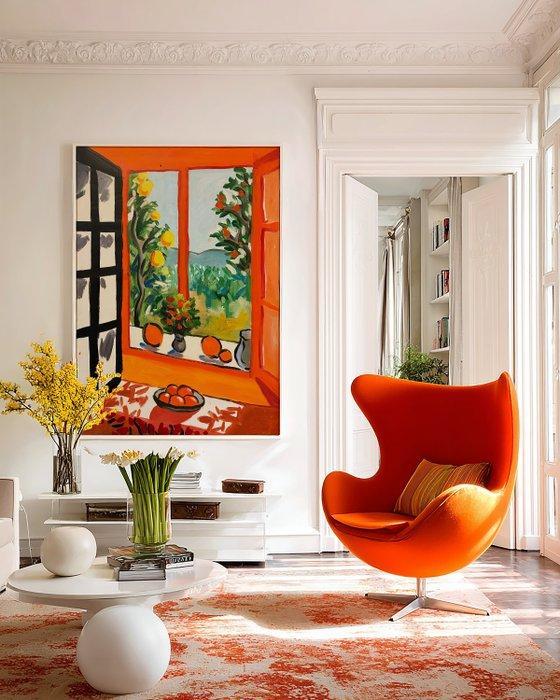 E. García - NARANJAS EN LA VENTANA XL (NO RESERVE), Antiek en Kunst, Kunst | Schilderijen | Modern