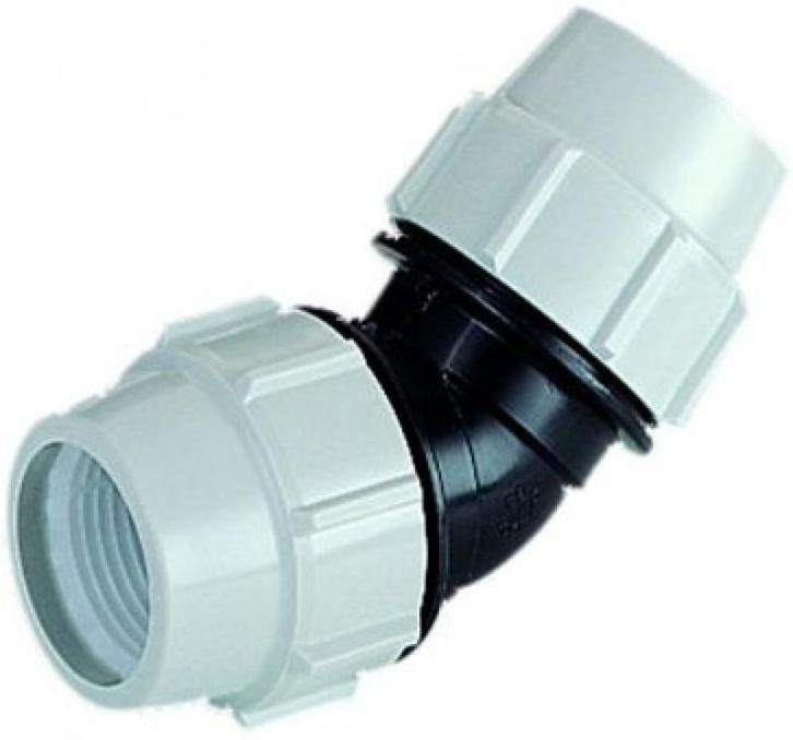 PE knelkoppeling knie 45° 63 mm, Doe-het-zelf en Verbouw, Buizen en Afvoer, Ophalen of Verzenden