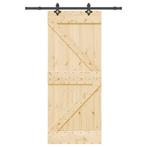 vidaXL Schuifdeur met beslag 85x210 cm massief grenenhout, Doe-het-zelf en Verbouw, Deuren en Horren, Verzenden, Nieuw