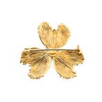 18 Krt. Gouden broche met saffier en diamant; 0,20 ct. |..., Sieraden, Tassen en Uiterlijk, Broches, Gebruikt, Overige kleuren
