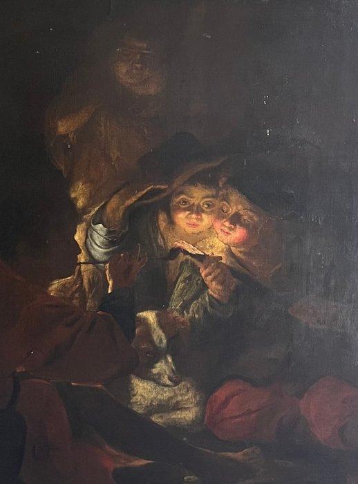 Jacob Jordaens (1593-1678), Seguace di - Giovani fumatori di, Antiek en Kunst, Kunst | Schilderijen | Klassiek