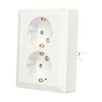 Luxar Wandcontactdoos Half Opbouw 2-Voudig Geaard Wit, Huis en Inrichting, Lampen | Wandlampen, Verzenden, Nieuw