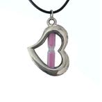 Fako Bijoux® - Ketting - Hart Met Zandloper - Roze, Verzenden, Nieuw